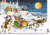 Klappkarte Adventskalender Pferdeschlitten