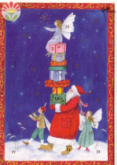 Klappkarte Adventskalender Elfenbescherung
