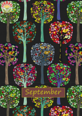 09/ Postkarte September, Bäume