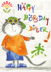 Postkarte Häppy Börsday Digger