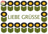 Postkarte Liebe Grüße, Retro Tull