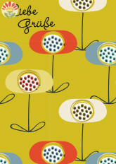 Postkarte Liebe Grüße, Retromohn