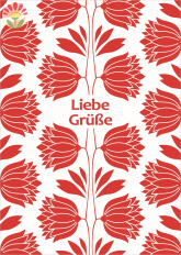 Postkarte Liebe Grüße, Vintageblumen