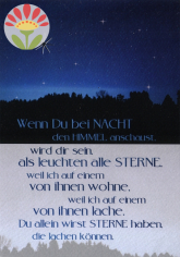 Klappkarte Wenn Du bei Nacht den Himmel anschaust