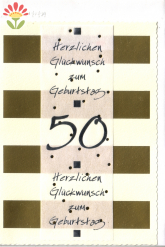 Klappkarte 50. Geburtstag, Streifen