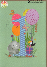 Klappkarte 1. Geburtstag, Elefant