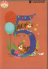 Klappkarte 5. Geburtstag, Tiger