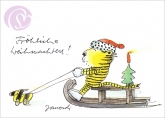 Postkarte Fröhliche Weihnachten, Tigerente