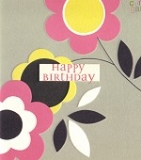 Klappkarte Happy Birthday, Blumen