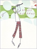 Klappkarte Happy Birthday, Golf