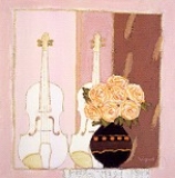 Vigud, André - Postkarte Roses and Violins