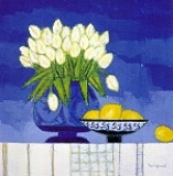 Vigud, André - Postkarte Lemons on a Blue Background