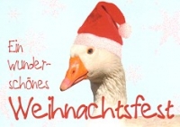 Postkarte Weihnachtsgans