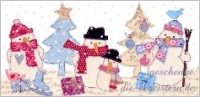 Postkarte Schneemänner