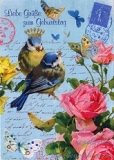 Postkarte Geburtstag, Blaumeisen