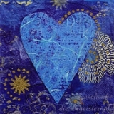 Postkarte Herz, blau
