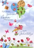 Postkarte Geburtstag, Luftballone