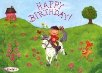 Sticker-Karte Happy Birthday, Pferd