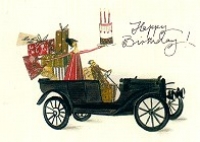 Klappkarte Geburtstag, Oldtimer