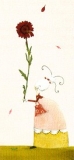 Klappkarte Blütenpost - Frau mit Blume