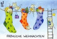 Weihnachtskarte Strümpfe