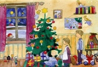 Weihnachtskarte Weihnachtsabend