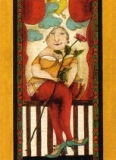 Postkarte Frau mit Rose