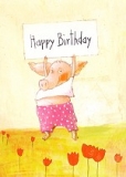Klappkarte Happy Birthday, Schwein