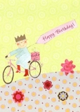 Klappkarte Happy Birthday, Fahrrad