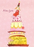 Klappkarte Alles Gute, Torte