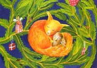 Klappkarte Fuchs mit Eule