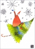 Postkarte Fliegender Weihnachtsmann