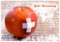 Postkarte Gute Besserung, Apfel