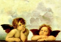 Postkarte Raffael, Zwei Engel