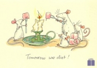 Klappkarte Tomorrow we diet